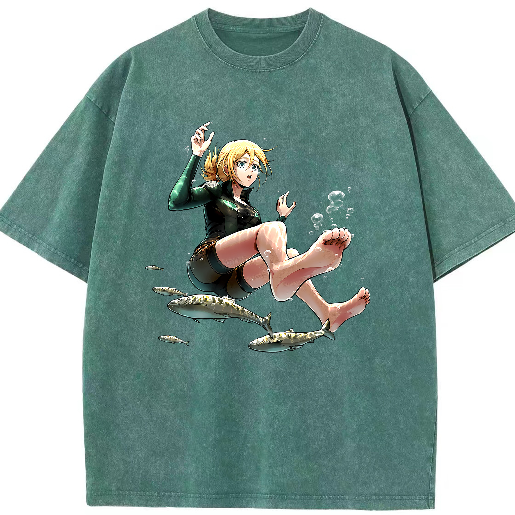 （画像用） 進撃の巨人 クリスタ·レンズ Attack on Titan Christa Lenz 綿100% ヴィンテージ風 半袖Tシャツ（フロントプリント）